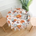 thumbnail image 2 of Fall Tablecloth Round 60 Inch, Autumn Colorful Pumpkin Leaves Table Cloth Wrinkle Resistant Thanksgiving Table Cover for Home Kitchen Dining Holiday, 2 of 6
