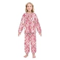 thumbnail image 2 of Fluffy Pajamas Set Fuzzy Winter Warm Pj Sets Pullover Tops and Long Pants Pink and White Christmas Motifs Large, 2 of 8