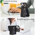 thumbnail image 4 of iPhone 13 case with Card Holder, iPhone 13 Phone Case Wallet for Women magsafe Compatible Wallet Detachable 2-in-1 for Men-Black, 4 of 13