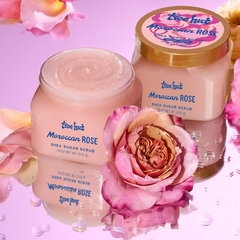 Tree Hut, Shea Sugar Scrub, 18oz, Moroccan Rose with Moroccan Oil