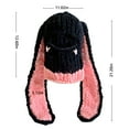 thumbnail image 3 of Njoeus Women Knit Beanie Hats Cute Bunny Long Ears Funny Balaclava Hat Winter Cap Warm Knit Rabbit Crochet Skull Cap Outdoor Slouchy Hat, 3 of 5