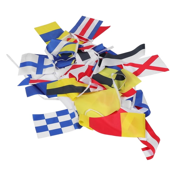 OUNONA 40pcs International Nautical Flag Set Signal Flags Polyester Assorted Color For Themed Events