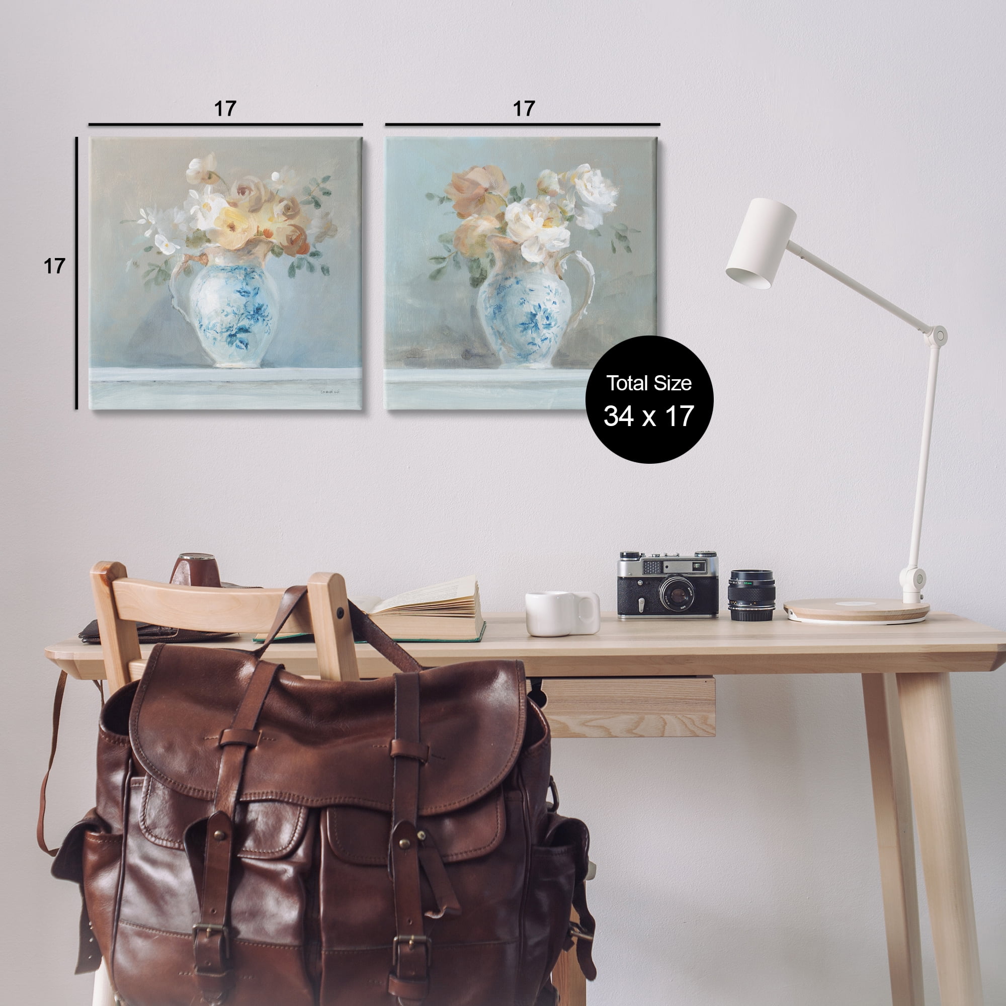 Stupell Industries Heirloom Bouquet Pitcher Plants & Flowers Painting Wrapped Canvas Art Print Wall Art, 17 x 17, Set of 2