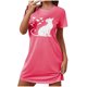 thumbnail image 2 of Camisón corto de mujer, vestido de largo medio con estampado de moda, camisón corto extragrande de mujer, camisón de manga corta con estampado de pecho a la moda, camisón de mujer, 2 of 6