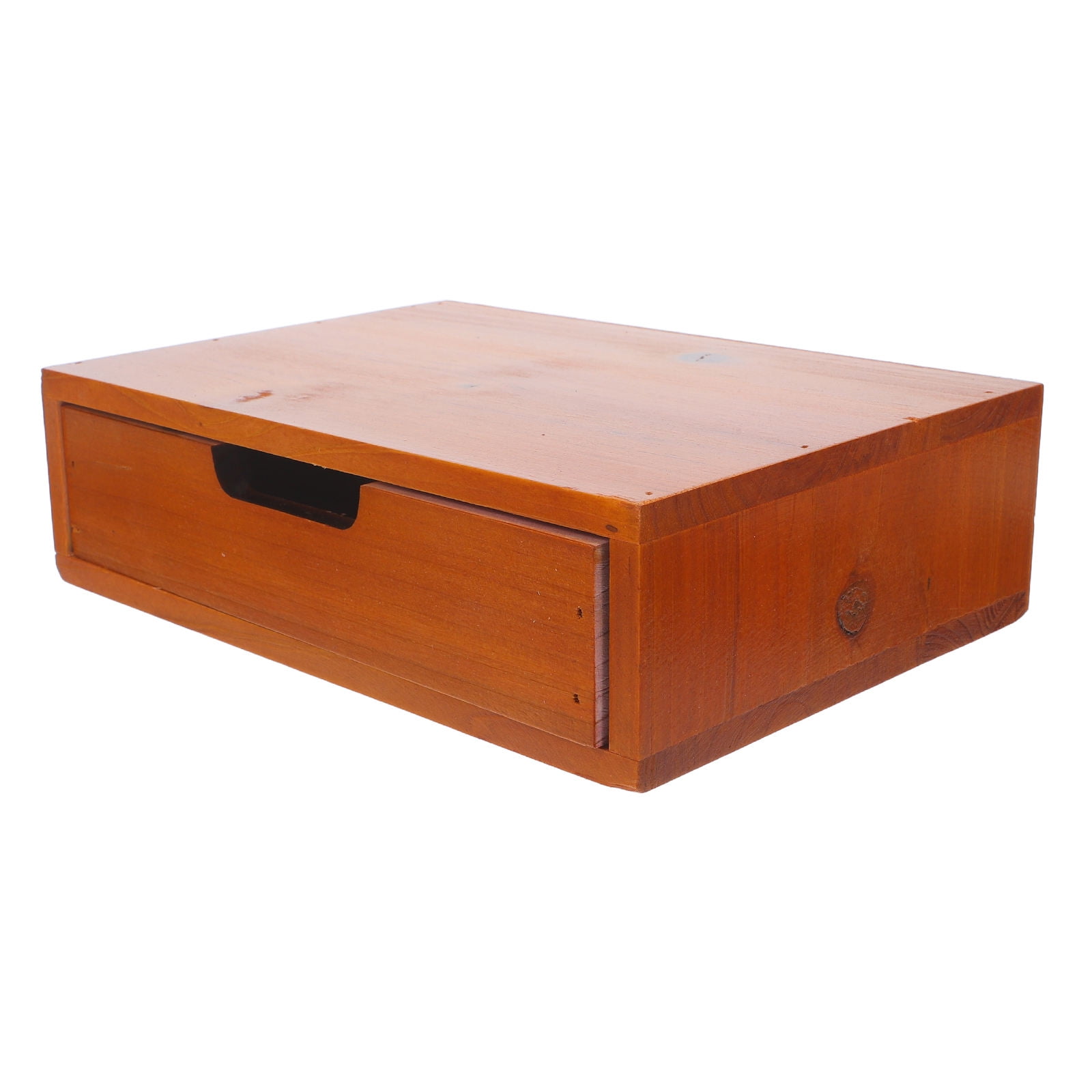 Milisten Compact Wood Desktop Storage Organizer Box with Pullout Drawers for Office Desk