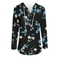 thumbnail image 3 of Hoodies for Women Floral Blouse Autumn Outfit Casual Long Sleeve Hooded Thin Sweatshits with Half Button Neck L, 3 of 5