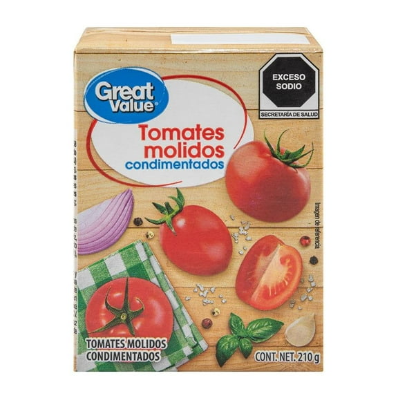 Tomates molidos Great Value condimentados 210 g