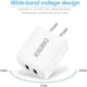 thumbnail image 3 of Cargador AC CHOETECH 2 x USB-A 2Amp Universal (SIN CABLE) Blanco Choetech 2 x USB-A 2Amp, 3 of 7