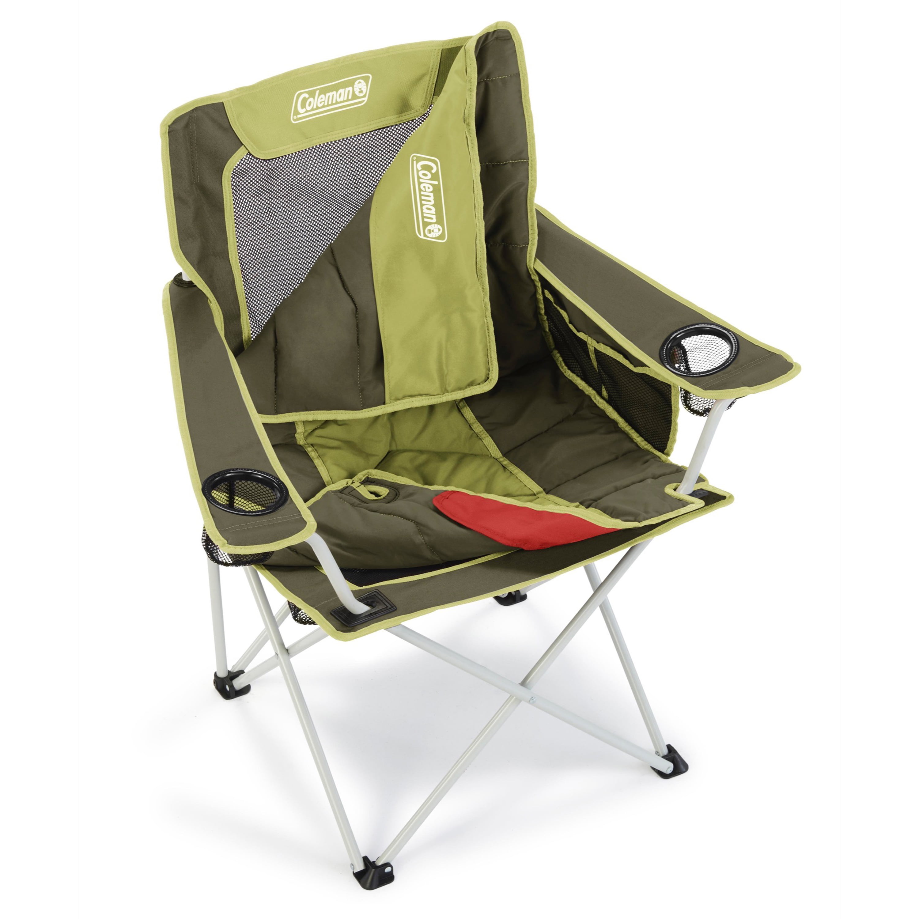 Coleman Folding Chair with Removable Insulated Cover, Cup Holder, Olive
