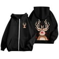 thumbnail image 4 of Ugly Christmas Hoodies for Women Zip Up Xmas Graphic Print Fleece Hooded Sweatshirts Funny Holiday Party Casual Jackets, 4 of 8