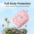 thumbnail image 4 of Comvin Comvin Flower Engraved Case for AirPods Pro 2nd Generation Case, Cute Soft Silicone Case Cover with Cleaner Kit & Keychain for Apple AirPods Pro, Pink, 4 of 9