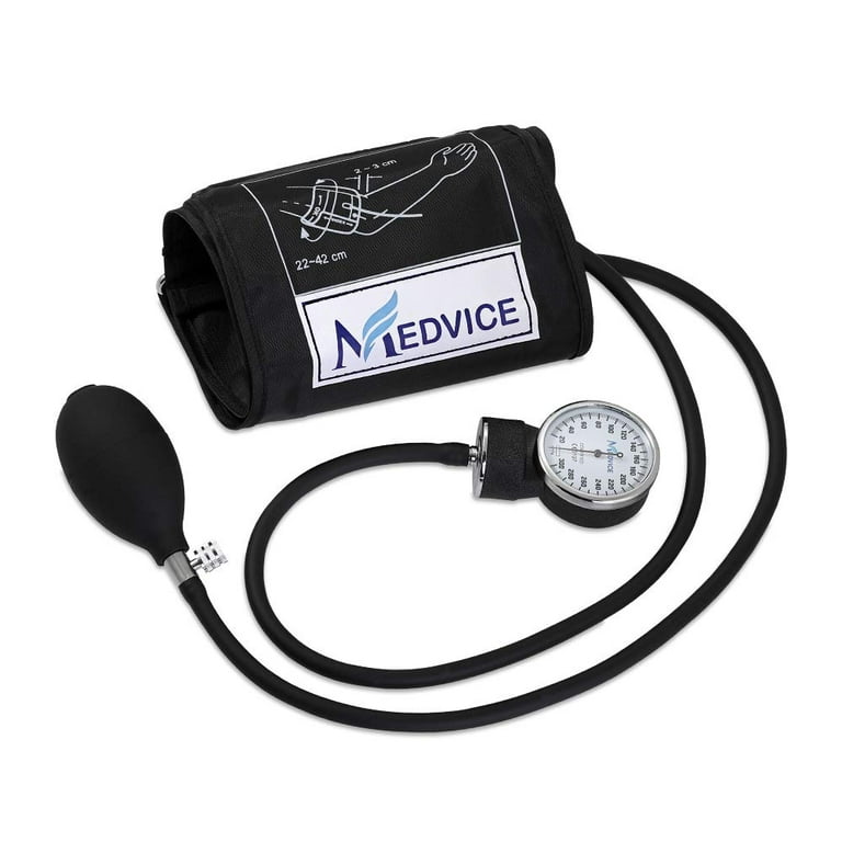 MEDVICE Manual Blood Pressure Cuff - Universal Size Aneroid  Sphygmomanometer - Nurses BP Monitor - Best Adult BP Machine 