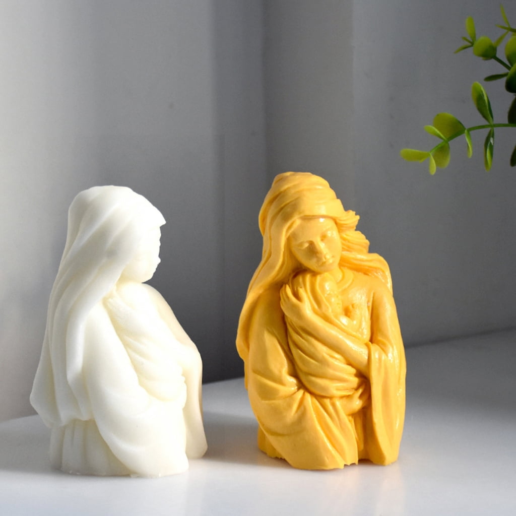 Holy Mother Holding Baby Silicone Mold DIY Crafts Projects Reusable Soap Candle Plaster Chocolate Baking Tool Supplies