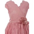 thumbnail image 2 of Flower Girl Dress Curly V-Neck Rose Embroidery AllOver for Little Girl Rose 8 JKS.2066, 2 of 4