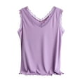 thumbnail image 2 of ALLLIST Pajamas for Women Modal Summer Sleeveless Sleep Tops Purple Casual Solid Sleepwear Women, 2 of 5