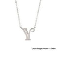 thumbnail image 2 of Guodhu Silver Plated Initial Necklace for Women Letter Necklace with Letter A to Z Cystal Initials Choker Pendant Necklace Round Diamond Fancy Letter Necklace Gift for Mother And Daughter, 2 of 3