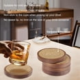 thumbnail image 4 of Juego de 5 posavasos Eykao de madera absorbente para bebidas, 10 cm, 4 of 6