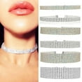 thumbnail image 3 of Ruanlalo Women\'s Fashion Full Rhinestones Sparkling Choker Short Collar Necklace Jewelry White 3.8cm, 3 of 6