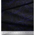 thumbnail image 3 of Soimoi Black Modal Satin Fabric Hello Text & Thread Art & Craft Print Fabric by the Yard 42 Inch Wide, 3 of 3