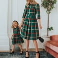 thumbnail image 5 of Aunavey Mommy and Me Outfits Women Plaid Christmas Dresses 3/4 Long Sleeve Family Matching Clothes, 5 of 8