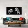 thumbnail image 2 of HFDF Extra Large Money Canvas Art Creative Bull vs Bear Money Canvas Artwork Black and White spirational Abstract Money Bull vs Bear Artwork for Gym Coffee Shop Decor Easy to Hang- 24x16inch Framed, 2 of 6