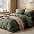 thumbnail image 6 of Amberspace Prewashed fabric 7-piece Bed in a Bag Comforter Set with Sheets,Olive Green,King, 6 of 11