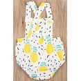 thumbnail image 2 of Infant Baby Girls Pineapple Back Crossed Cotton Sunsuit Romper (60/0-3 Months), 2 of 3