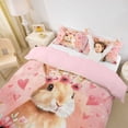 thumbnail image 3 of Erosebridal Kawaii Rabbit Twin Bedding For Kids,Love Heart Flowers Duvet Cover Set For Girls,Pink Reversible,2pcs,No Comforter, 3 of 5