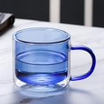 thumbnail image 4 of Tunhigl Double-Layered Glass Mug 12 oz - High Borosilicate Heat-Resistant & Aesthetic Drinking Glass Cup for Hot & Cold Beverages Blue, 4 of 6