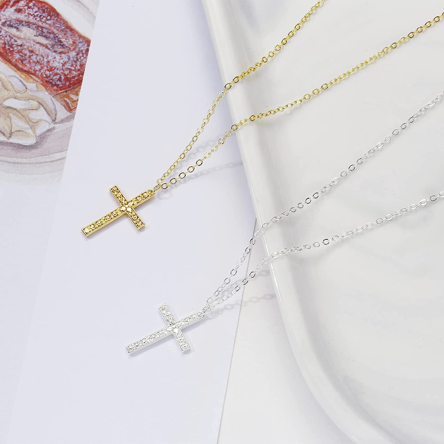 Cross Pendant Choker Necklaces Simple 