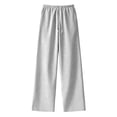 thumbnail image 5 of Women's Soft Wide Leg Pants, Elastic Drawstring Waist Pants with Pockets, Casual Loose Trousers for Beach, Summer, Lounge, Spring, Women's Pants | UKHCCC,Black M, 5 of 8