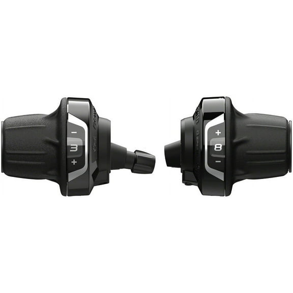 Shimano Tourney SL-RV400 Revoshift Twist Shifter Set - 3x8 Speed, with Optical Gear Display