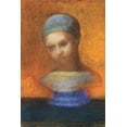 thumbnail image 2 of Redon, Odilon 23x32 White Modern Wood Framed Museum Art Print Titled - Small Bust Of A Young Girl, 2 of 4