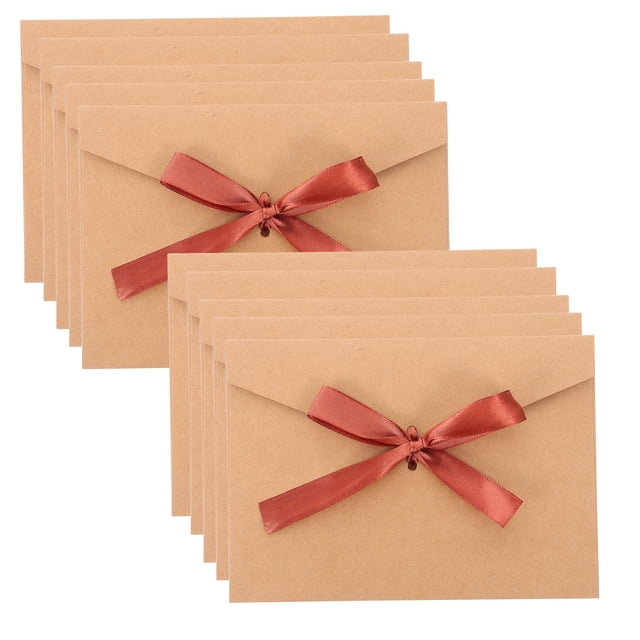 Shisuyan 10Pcs Postcard Envelope with Bow-tie Thickened Envelope for Invitation and Blessing Cards