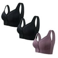 thumbnail image 1 of cfhntfmh 3pc Front Closure Bras for Women Mid Support Plus Size Bras Thin Wireless Bras Full Coverage T-Shirt Bralettes, 1 of 2