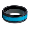 thumbnail image 2 of Turquoise Wedding Ring,Black Tungsten Ring,Engagement Ring,Anniversary Ring,Unique Wedding Ring,Comfort Fit Ring, 2 of 4