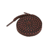 INSPIRE CHIC 2 Pairs Athletic Polka Dots Flat Shoelaces Double Layer Shoe Strings for Sneakers Sports Shoes Black Red 140cm/55.12"