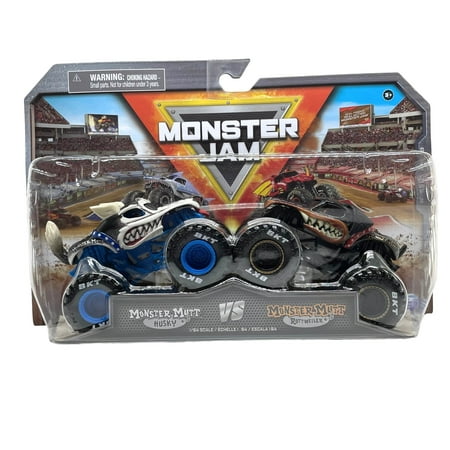 Monster Jam Monster Mutt Huskey vs Monster Mutt Rottweiler 2 pack 1:64 scale