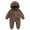 Brown, variant on Generic Clearance Boys Christmas Clothes Baby Girl Boy Cute Solid Fall Winter Long Sleeves Round Neck Cartoon Ear Footed Hooded Zipper Romper Warm Jumpsuit Outfits(9-12 Months,Army Green)