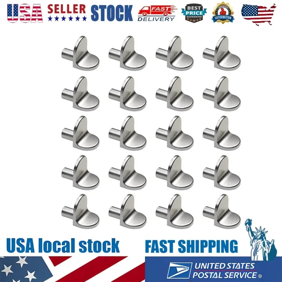 20X Shelf Support Studs Pegs Pins 5Mm L-Shaped Cabinet Bracket Silver