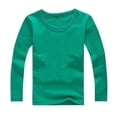thumbnail image 4 of CCRFTGI Girls' Tops, Tees & Blouses Basic Long Sleeve T Shirts Soft Crewneck Shirt shirts for kids trendy Trendy Tops Tees Girls Clothes Green 6-7Y, 4 of 4