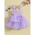 thumbnail image 4 of Lamuusaa Girls A-line Dress, Sleeveless Bow Tulle Patchwork Party Dress Summer Dress for Birthday, 4 of 8