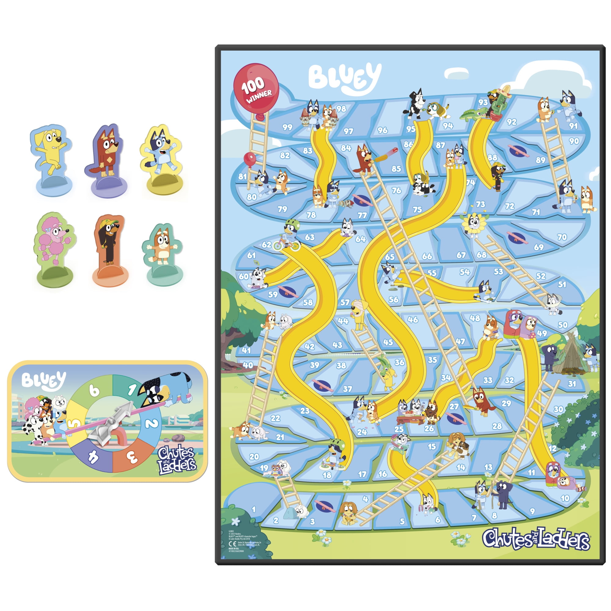 Chutes and Ladders Bluey Edition Kids Board Game, Preschool Games, Gifts for Kids, Ages 3 and up (Walmart Exclusive)