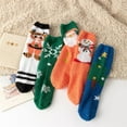 thumbnail image 3 of 5 Pairs Christmas Fuzzy Socks for Women Super Soft Fluffy Plush Slipper Socks, Fuzzy Christmas Socks Cozy Gifts Socks For Women Girls, 3 of 11