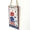 thumbnail image 4 of Advancent 2 piezas de adornos colgantes de madera, bandera del Día de la independencia de EE. UU., decoraciones para colgar en la puerta, carteles de Decoración del hogar JM01410 Advancent HA011986-01, 4 of 6