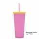 thumbnail image 2 of Yuarrent Vaso de paja de plástico de doble capa de Color caramelo, botella de agua para café, té, leche, tazas esmeriladas, tetera, vaso de Cocina y Comedor Rosa roja, 2 of 6