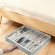 thumbnail image 4 of Organizador de zapatos bajo la cama Perfil bajo 12 compartimentos | Caja plegable de 5,4" de alto para guardar telas no tejidas con tapa y asas transparentes | Ahorrador de espacio a prueba, 4 of 6