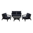 thumbnail image 2 of WestinTrends Avalon Outdoor 5-Piece Modular Sectional Patio Furniture Sofa Set, Black/Navy Blue, 2 of 11