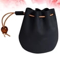 thumbnail image 5 of Qumonin Mini Leather Coin Pouch Drawstring Purse Men Women Black, 5 of 6