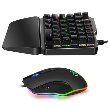 EEEkit Keyboard and Mouse Set Built in Adapter for PC/Computer/Laptop (One Hand Mechanical Gaming Keyboard &